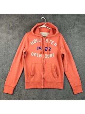 Y2K Hollister Surf Full Zip Hoodie Womens Large Sweatshirt Jacket Mallcore Prep